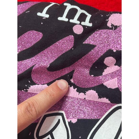 Happy Bunny "I'm Cute You're Not" Black T Shirt Jim Benton Juniors XL Y2K Fairy - Picture 11 of 11